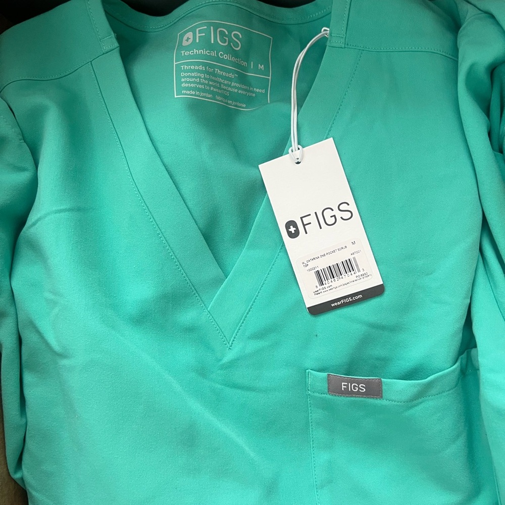 Figs M Catarina Scrub Top in Teal